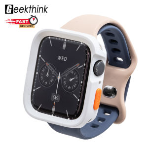 GEEKTHINK สายรัดซิลิโคนอ่อน + เคสซิลิโคนสำหรับ Iwatch Series 9 7 8 6 5 4สายนาฬิกาข้อมือ46มม. Ultra 49มม. 44มม. 45มม. 40มม. 41มม. สำหรับผู้หญิง