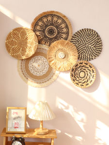 Bohemian Style Handwoven Vine Wall Decor round Shape Living Room Dining Room Decorative Wall Art for Home Decor