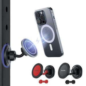 Kiorafoto MagSafe miếng gắn nam châm cho điện thoại kép phòng tập thể dục Giá giữ điện thoại cho Iphone 15/14/13/12 Series & More điện thoại thông minh Android có thể gắn vào thiết bị tập thể dục xe hơi xe Golf du thuyền