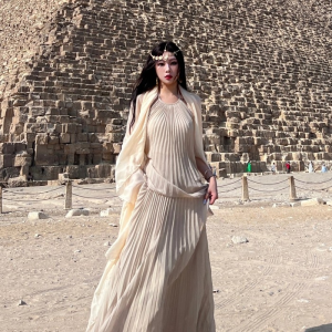 Dubai Desert Trip Shoot Egypt Travel Wear Pyramid India Xinjiang Travel Wear Clothes Dress Long Dress