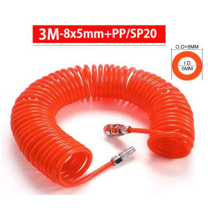 3-Meter PU Spring Air Tube 8 * 5 Hose Air Compressor Spring Tube Air Pump High-Pressure Telescopic Hose Pneumatic Tool