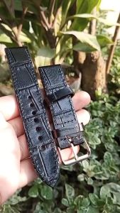 Tali Jam Tangan Kulit Sapi Motif - Warna Hitam Garansi 1 Tahun