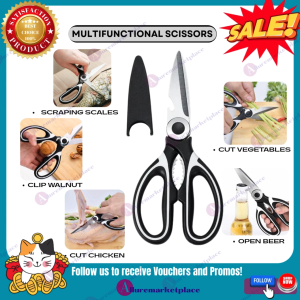 Multifunctional Scissors GUNTING DURABLE Sharp Scissors ALL PURPOSE KITCHEN SCISSORS Lightweight na Gunting Stainless Steel Kitchen Scissors Multipurpose Kitchen Tool Shears Barbecue Nutcracker Opening Bottle Heavyduty SCISSORS alluremarketplace2nd