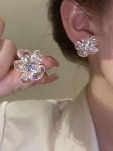Fairy Sweet Transparent Flower Earrings Fashion Fresh Fancy Easiest for Match 2023 Best Selling Spring and Summer Earrings for Women