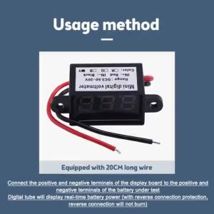 Aideepen Kỹ Thuật Số Ô Tô Vôn Kế DC 3.0V-30.0V Đồng Hồ Đo Điện Áp Màn Hình Hiển Thị LED Cho Ô Tô 12V 24V Xe Máy Xe Chống Nước Máy Kiểm Tra Điện Áp