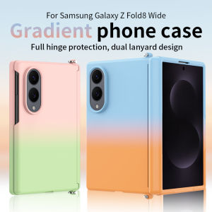 Fashion Magnetic Phone Case for Samsung Z Fold 8 Wide Slim Skin Fell Gradient Color Hard Hinge Protector Shockproof Phone Cover