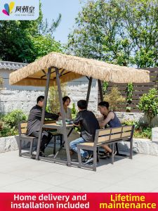 FENGZHAOHUANG | Anti-corrosion Wooden Pavilion Thatched Roof Sunshade