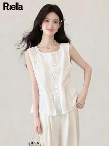 puella | Áo Blouse Kèm Thêu Dây Buộc Resort Style