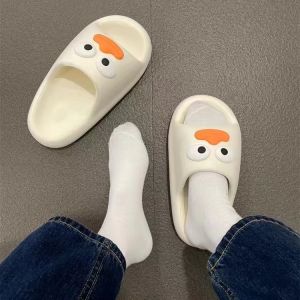 Cute Slippers Womens Summer Outdoor Wear EVA Anti-Slip Deodorant Flat Sandals Couple Home Matching Pair Sweet Style Medium Heel