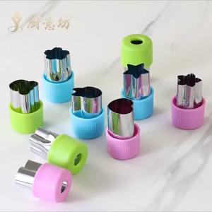 9Pcs Set Stainless Steel Fruit Cutting Embossing Mold Small Wonton Biscuit Mold Heart Flower Shape Vegetables Cutter Cookie Cutter Baking Tools
