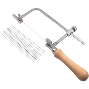 Portable Adjustable Fram Sawbow U Shape Coping Jig Saw with 12pcs Saw Blade for Jewelry DIY Processing Making Goldsmith Tool Set