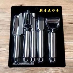 Set 5 Món Dao Đa Năng Cắt Gọt Vỏ Trái Cây Thái Sợi Đánh Vảy Cá - Bộ Dụng Cụ Nạo Bào Rau Củ Quả Chất Liệu Inox Không Gỉ