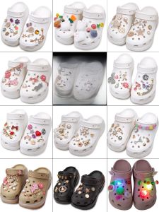 Hole Shoes Accessories Set Metal Silver Black Gold Fit Carluo Chi Crocs Shoe Ornament Accessories Decorative Buckle