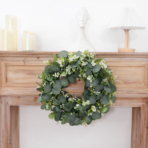 30/40CM Eucalyptus Wreath Front Door Wreath Green Leaves Wreath Spring Door Wreath Outdoor Artificial Greenery Hanging Wreath