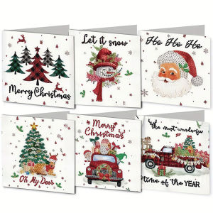 6 DIY diamond-painted paper Christmas/Angel/castle pattern greeting cards and postcards Christmas gifts