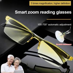 Smart Zoom Anti-blue Light Gradient Reading Glasses Fashionable HD Presbyopic Glasses