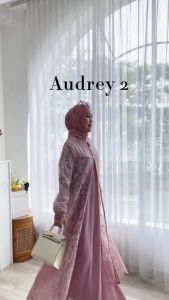Dress Pesta Design Mewah Tile Organza Mix Ceruti Full Furing Sleting Depan FIt to XL PB 142 Cm Audrey 2