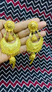 Bridal Gold Big Earrings for Women | Heavy Wedding Earrings | Traditional Indian Jewellery | Traditional Maatal for Wedding Brides |Indian Wedding Jewelry
