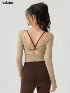 aziztas | Padded Fitted Yoga Suit for Training Long Sleeve