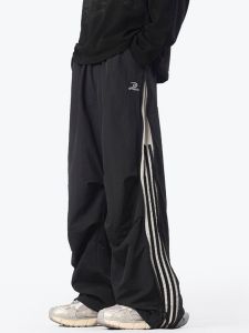 OULUDE | American Zipper Stripes Outdoor Sport Paratrooper Loose Trousers