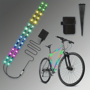 ไฟแถบ RGB สำหรับจักรยานเหมาะสำหรับการขี่กลางคืน การขี่จักรยานแคมป์ปิ้ง และการปั่นจักรยานกลางแจ้ง การขี่กลางคืนเป็นทั้งสนุกและปลอดภัย