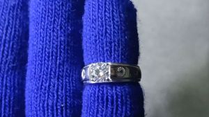 Cincin Ori Moisanite Round Diamond 1 Crt Classic Asli Perak 925 Sterling Sertifikat GRA