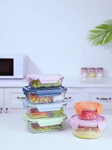 Microwaveable Food Storage Container Glass Bento Box