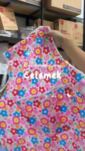 Celemek Kain-Celemek Masak-Celemek Kain Motif Bunga
