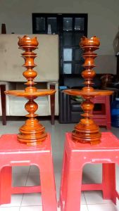 Cặp Chân Đèn Thờ Gỗ Mít - Cặp Chân Đèn Gỗ - Đồ Thờ Cúng - Đồ Gỗ Thờ Cúng - Trang Trí Nhà Cửa Decor - Pháp Duyên Shop