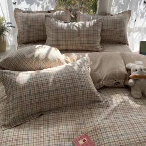 100 % Cotton Duvet Cover Set Bedding Set Striped Cute Dog Design Duvet Cover Pillowsham Comfort Breathable Fade Resistant