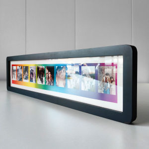 Rounded Corner Solid Wood Rainbow Photo Frame Instant Camera Paper Frame Wide 5 Inches Mini 3 Inches Tabletop Wall Mounted