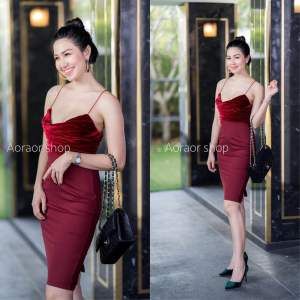 Delisya.id-Harumi Dress Midi Drafery Bodycon Tanktop Dress 804 Dress Sepan Midi Drafery Bludru Scuba