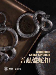 Original Retro Snake Shaped Stainless Steel Keychain Car Key Holder Durable Creative Gift Bag Pendant Vibrant Personal Style