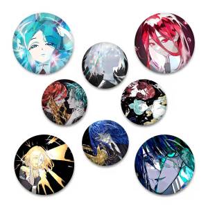 Manga L-Land Of The Lustrous Jade Cartoon Brooches Anime Badge Round Handmade Brooch Lapel Pins Jewelry For Backpack Clothes