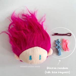 DIY Keychain Ugly Girl Cute Doll Pendant Plush Gantungan Kunci Boneka Lucu
