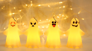 SG READY STOCK EmmAmy® Halloween Decorations Light Up Ghost Party Props Ghost Night Lamp Hanging pumpkin lantern Halloween trick or treater halloween ghost hanging lamp party props