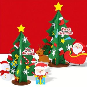 20cm Felt Christmas Tree DIY Handmade Xmas Tree Crafts Kids Gifts New Year Navidad Party Ornaments 2024 Home Table Decorations