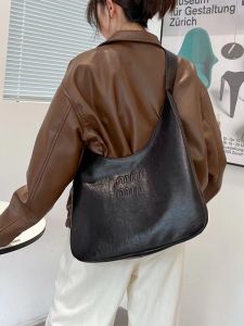Eurido Large Capacity Tote Bag 2025 New Genuine Leather Minimalist Style Underarm Bag Korean Style Crossbody Single Shoulder Bag for Women