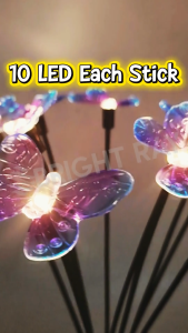 SOLAR GARDEN Stick Light Butterfly Lawn Light Waterproof Glowing LED Landscape Light Lampu Solar Taman Solar Flower