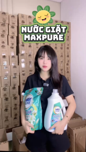 Túi Nước Giặt Maxpure Hương Lily Hy Lạp 3.2L Giặt Sạch Kháng Khuẩn Toàn Diện Mùi Thơm Thanh Khiết