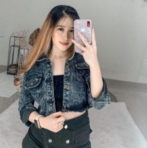 oneset celana dan jaket crop