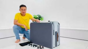 Giường xếp gấp gọn di động SUMIKA 386 khung thép có bánh xe