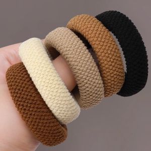 5pcs/Bag HairTiesHigh Elasticity Durable Hair Scrunchies - Seamless Thick Knit Ponytail Holders in Assorted Colors