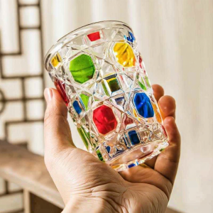 Yuanyi | Luxury Style Colored Plaid Whiskey Glass Coffee and Sparkling Water Cup