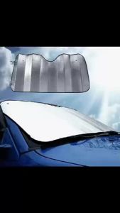 Car Front Foldable Windshield Sun Protector Dashboard Cover UV Rays Blocker Silver Protects Car Interior from Sun Damage