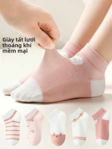 MiiOW | Tất trẻ em MiiOW mùa hè mỏng thoáng khí thể thao chống mùi cotton 614% polyester 353% lycra 33% tất dài đến bắp chân cho bé trai và bé gái