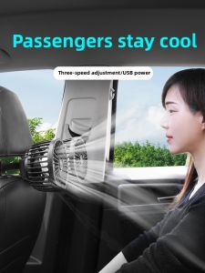 Car Fan Car Strong Refrigeration 12v24v Car Air Conditioner Cooling USB Rear Double Head Small Electric Fan