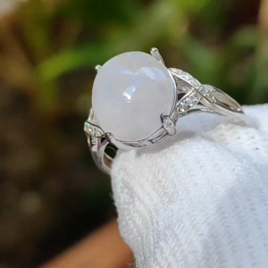 Metal & Water - Natural Jadeite Ring - Clarity Amplifier (Sku: s925ring35)