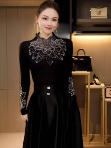 Áo Sơ Mi Lót Lông Cừu Dày Dặn Mùa Thu Đông Cho Nữ Áo Lót Ren Viền Áo Lót Mờ Ôm Vừa Vặn Áo Lót Mùa Đông