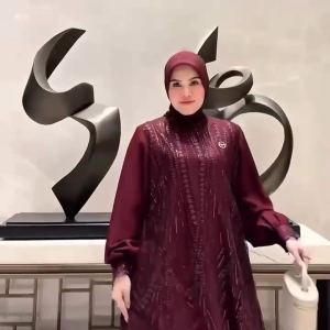 COD Luna Lace Dress Ceruty Brokat Gamis Dewasa Terbaru 2025 Viral Dress Wanita Kondangan Kekinian